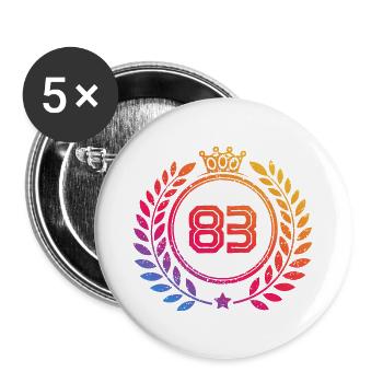 83 Number wreath - Buttons large 2.2''/56 mm (5-pack) - white - Front