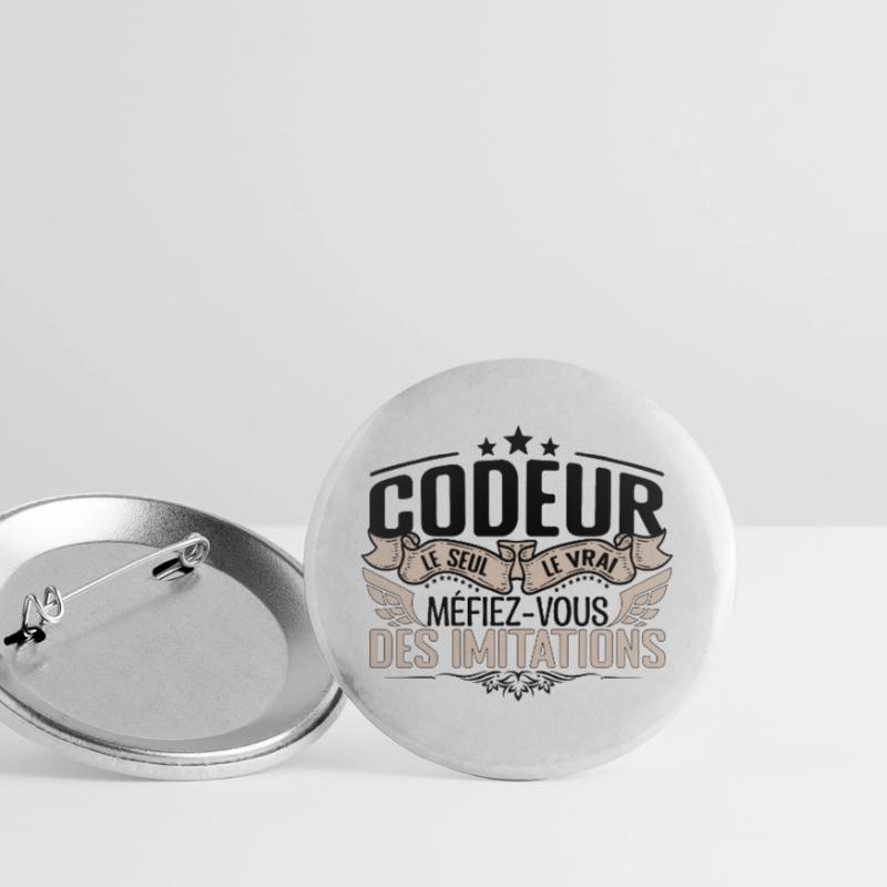 Codeur cadeau Codeur le vrai Codeur Lot de 5 grands badges (56 mm)