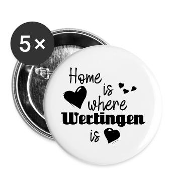 Chez soi à Wertingen - La maison est l’endroit où se trouve Wertingen - Lot de 5 grands badges (56 mm) - blanc - Devant