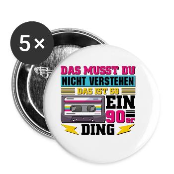 Das ist so ein 90er Ding - Buttons groß 56 mm (5er Pack) - Weiß - Vorne