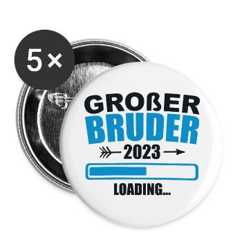 Ich werde Großer Bruder 2023 - Lot de 5 grands badges (56 mm) - blanc - Devant