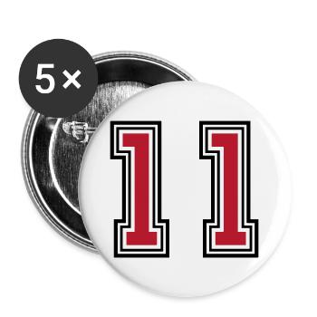 11 Zahl symbol - Buttons groß 56 mm (5er Pack) - Weiß - Vorne