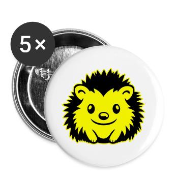 hérisson bande dessinée mignon - Lot de 5 grands badges (56 mm) - blanc - Devant