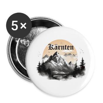 Carinthia with mountains and landscape, Carinthian mountains - Buttons large 2.2''/56 mm (5-pack) - white - Front