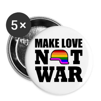 Make love not war - Buttons groß 56 mm (5er Pack) - Weiß - Vorne