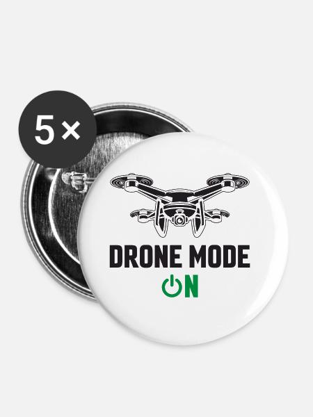 Drohnen-Modus Ein - Buttons groß 56 mm (5er Pack) - Weiß