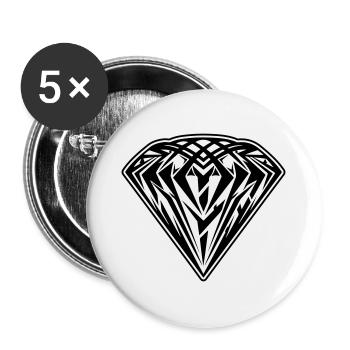 Diamant Symbol Icon - Buttons groß 56 mm (5er Pack) - Weiß - Vorne