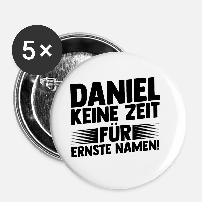 First name Daniel - Buttons large 2.2''/56 mm (5-pack) - white