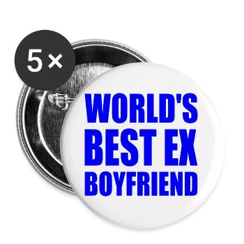 worlds best ex boyfriend - Lot de 5 grands badges (56 mm) - blanc - Devant