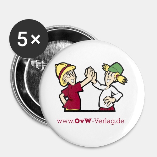 OvW-Verlag Ella und Xaver - Buttons groß 56 mm (5er Pack)