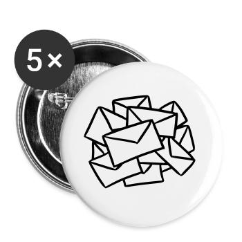 Briefe Postbote letters Briefpost Post Nachrichten - Buttons groß 56 mm (5er Pack) - Weiß - Vorne