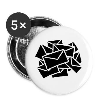 Briefe Nachrichten Post Posteingang message mail - Buttons groß 56 mm (5er Pack) - Weiß - Vorne