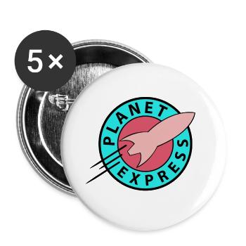Futurama Planet Express Cool Rétro - Lot de 5 grands badges (56 mm) - blanc - Devant
