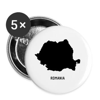 Romania - Map Map - Buttons large 2.2''/56 mm (5-pack) - white - Front