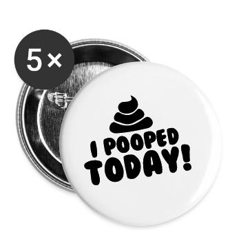 Ich habe heute - Buttons groß 56 mm (5er Pack) - Weiß - Vorne