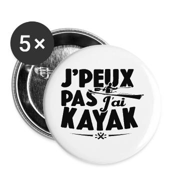 Je Peux Pas J'ai Kayak Cadeau Kayaking - Lot de 5 grands badges (56 mm) - blanc - Devant