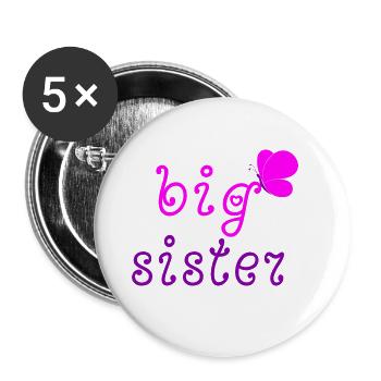 Big Sister - Lot de 5 grands badges (56 mm) - blanc - Devant