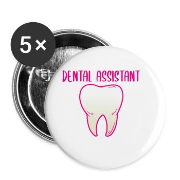 Dentist Dental Assistant Practice Teeth I Gift - Buttons large 2.2''/56 mm (5-pack) - white - Front
