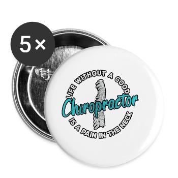 Chiropractor Physiotherapist Neck I Gift - Buttons large 2.2''/56 mm (5-pack) - white - Front