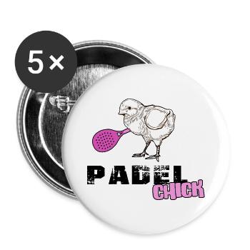 padel padel-tennis padel-chick paddel padle - Lot de 5 grands badges (56 mm) - blanc - Devant