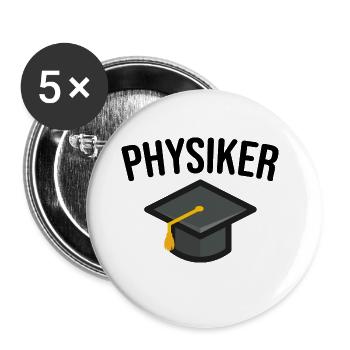 Physiker - Buttons groß 56 mm (5er Pack) - Weiß - Vorne