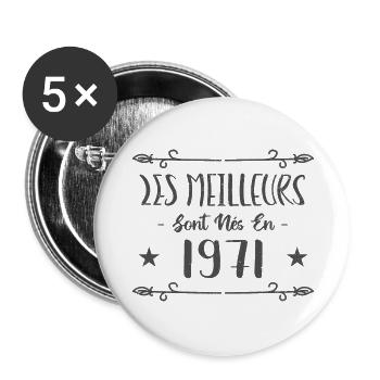 Les meilleurs sont nés en 1971 - Lot de 5 grands badges (56 mm) - blanc - Devant