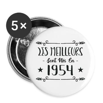 Les meilleurs sont nés en 1954 - Lot de 5 grands badges (56 mm) - blanc - Devant