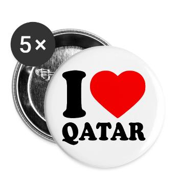 I love qatar - Buttons large 2.2''/56 mm (5-pack) - white - Front