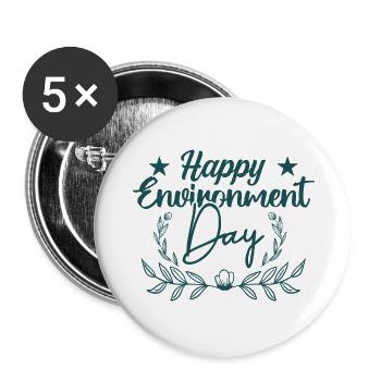 Journée mondiale de l’environnement - Lot de 5 grands badges (56 mm) - blanc - Devant