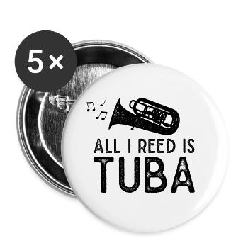 Tuba Tuba Brass Instrument Music Brass Band - Buttons large 2.2''/56 mm (5-pack) - white - Front