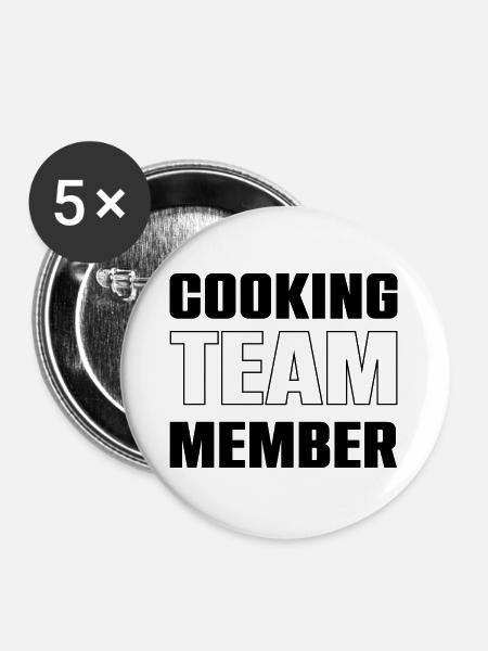 Cooking Team - Buttons groß 56 mm (5er Pack) - Weiß