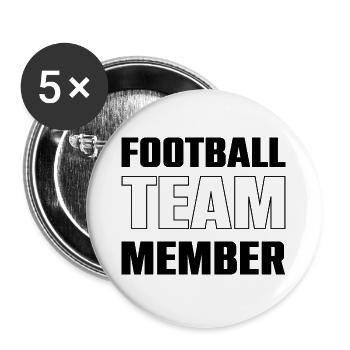 Équipe de football - Lot de 5 grands badges (56 mm) - blanc - Devant