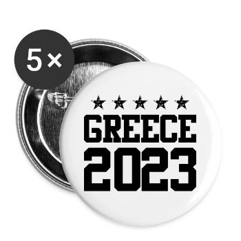Grèce 2023 - Lot de 5 grands badges (56 mm) - blanc - Devant