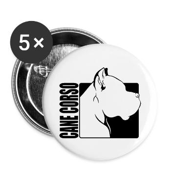 Cane Corso Profile Dogs Dog Wilsigns - Buttons large 2.2''/56 mm (5-pack) - white - Front