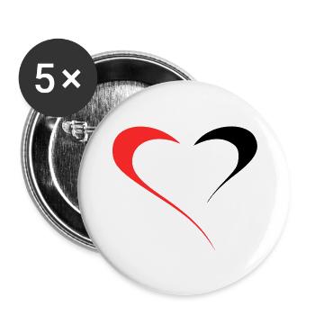 Dualité de l’Amour - Deux Faces Rouge/Noir - Lot de 5 grands badges (56 mm) - blanc - Devant