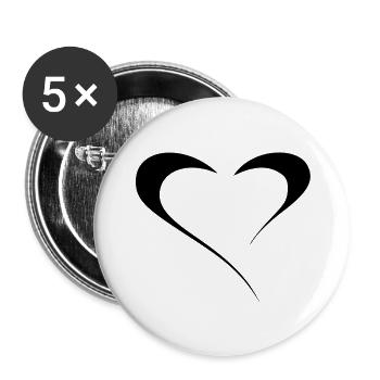Heartily Shared - Buttons large 2.2''/56 mm (5-pack) - white - Front