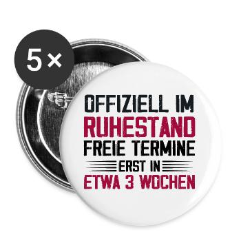 Offiziell Im Ruhestand - Buttons groß 56 mm (5er Pack) - Weiß - Vorne