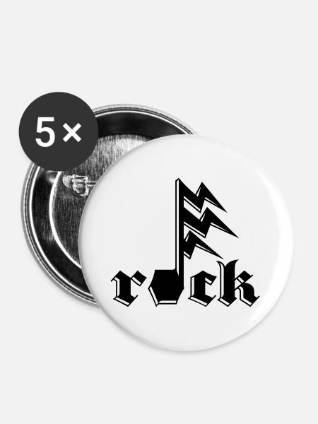 Amplified Music: Rock - Buttons large 2.2''/56 mm (5-pack) - white