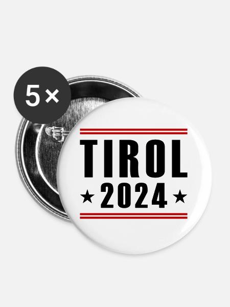 Tirol 2024 - Buttons groß 56 mm (5er Pack) - Weiß