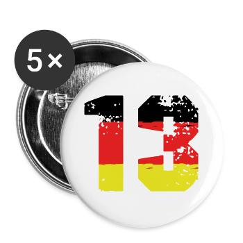 13 Numéro Allemagne Jersey - Lot de 5 grands badges (56 mm) - blanc - Devant