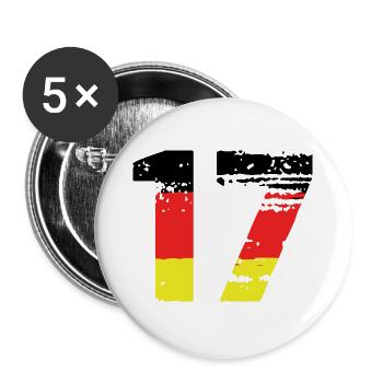 17 Number Germany Jersey - Buttons large 2.2''/56 mm (5-pack) - white - Front