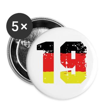 19 Numéro Allemagne Jersey - Lot de 5 grands badges (56 mm) - blanc - Devant