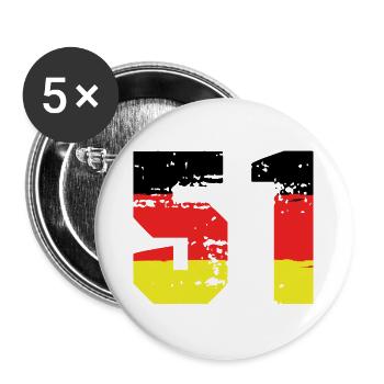 51 Numéro Allemagne Jersey - Lot de 5 grands badges (56 mm) - blanc - Devant