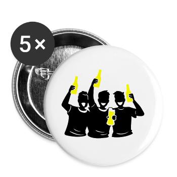 Bachelor Groom Team Bachelors - Buttons large 2.2''/56 mm (5-pack) - white - Front