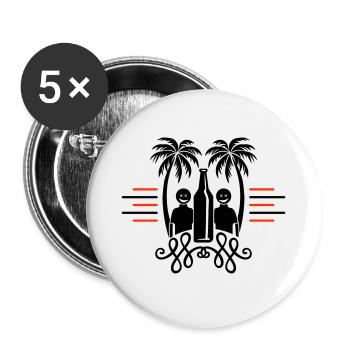 Palmen Strand Urlaub Party - Buttons groß 56 mm (5er Pack) - Weiß - Vorne
