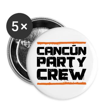 Cancun Party Crew - Buttons large 2.2''/56 mm (5-pack) - white - Front
