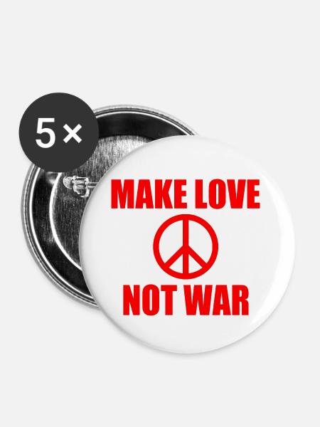 Make love not war - Buttons groß 56 mm (5er Pack) - Weiß