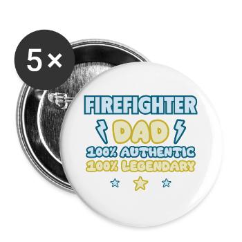 Fire Brigade Dad – Father's Day Gift, Legendary - Buttons large 2.2''/56 mm (5-pack) - white - Front