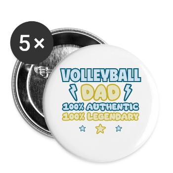 Volleyball-Papa,Volleyball,Vatertagsgeschenk - Buttons groß 56 mm (5er Pack) - Weiß - Vorne
