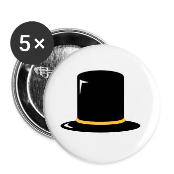 Cylinder hat - top hat - skin-de-forme - Buttons large 2.2''/56 mm (5-pack) - white - Front